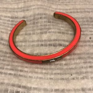 J Crew hot coral cuff bracelet
